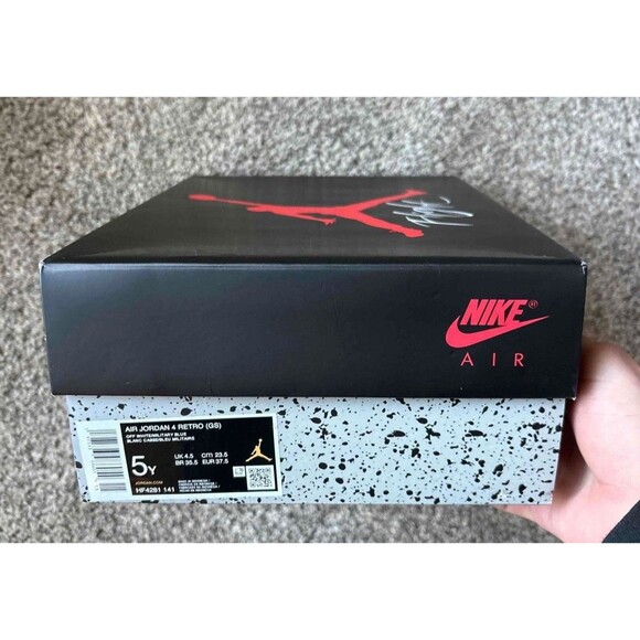 Nike Air Jordan 4 Retro 2024 Military Blue Size 5 Youth (Size 6.5 Women's) - Picture 7 of 10